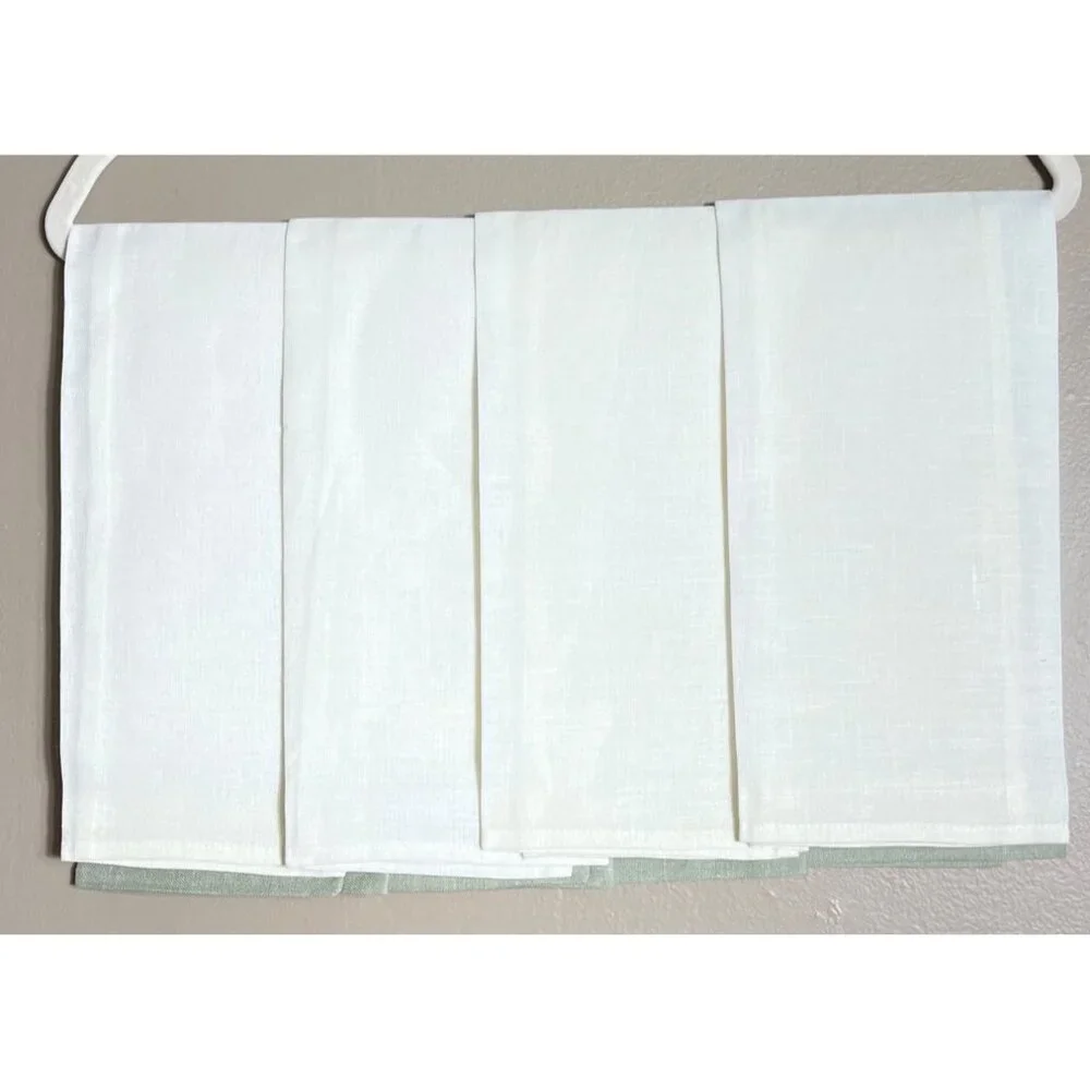 NIP Archipelago 4 Linen Hand Towels Set Ivory Sage Nina Ramsey Classic Gift